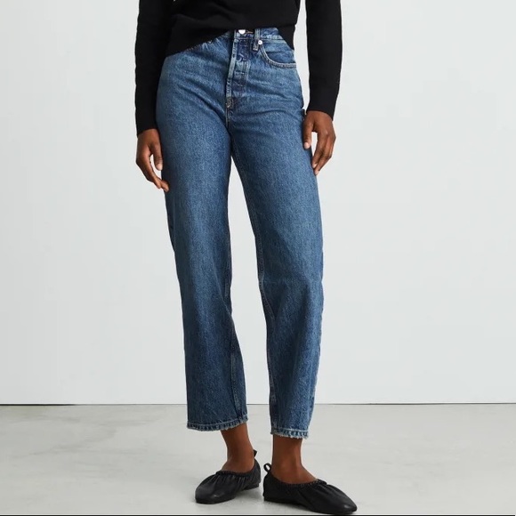 Everlane Denim - EVERLANE Rigid Way-High Jean, Worn-In Blue, size 30